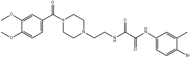 N~1~-(4-bromo-3-methylphenyl)-N~2~-{2-[4-(3,4-dimethoxybenzoyl)-1-piperazinyl]ethyl}ethanediamide 结构式