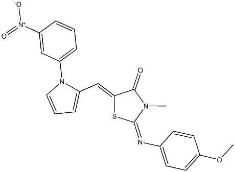 496941-06-1 5-[(1-{3-nitrophenyl}-1H-pyrrol-2-yl)methylene]-2-[(4-methoxyphenyl)imino]-3-methyl-1,3-thiazolidin-4-one