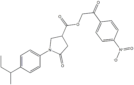 2-{4-nitrophenyl}-2-oxoethyl 1-(4-sec-butylphenyl)-5-oxo-3-pyrrolidinecarboxylate,496941-13-0,结构式