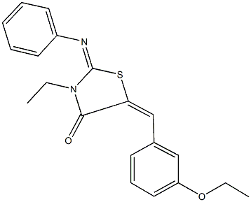 5-(3-ethoxybenzylidene)-3-ethyl-2-(phenylimino)-1,3-thiazolidin-4-one Structure