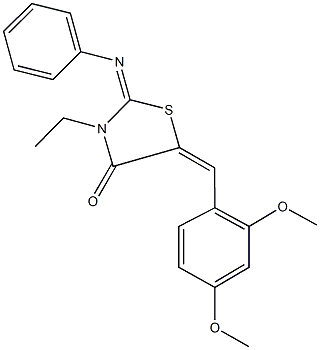 5-(2,4-dimethoxybenzylidene)-3-ethyl-2-(phenylimino)-1,3-thiazolidin-4-one|