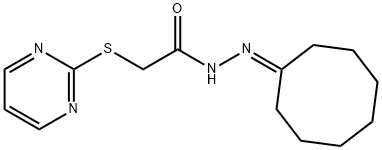 N'-cyclooctylidene-2-(2-pyrimidinylsulfanyl)acetohydrazide Structure