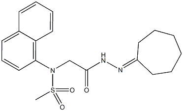 N-[2-(2-cycloheptylidenehydrazino)-2-oxoethyl]-N-naphthalen-1-ylmethanesulfonamide 结构式