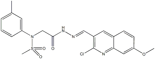 N-(2-{2-[(2-chloro-7-methoxy-3-quinolinyl)methylene]hydrazino}-2-oxoethyl)-N-(3-methylphenyl)methanesulfonamide Structure