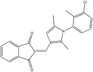 2-{[1-(3-chloro-2-methylphenyl)-2,5-dimethyl-1H-pyrrol-3-yl]methylene}-1H-indene-1,3(2H)-dione Structure