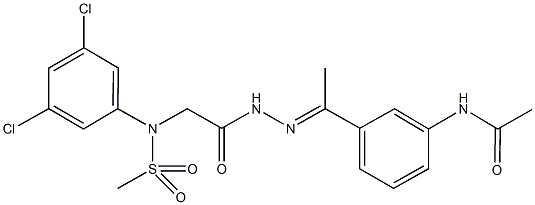 N-[3-(N-{[3,5-dichloro(methylsulfonyl)anilino]acetyl}ethanehydrazonoyl)phenyl]acetamide|