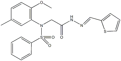 N-(2-methoxy-5-methylphenyl)-N-{2-oxo-2-[2-(2-thienylmethylene)hydrazino]ethyl}benzenesulfonamide Structure