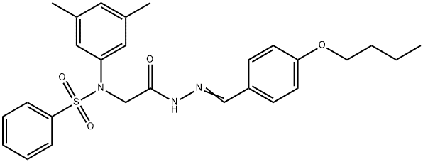 N-{2-[2-(4-butoxybenzylidene)hydrazino]-2-oxoethyl}-N-(3,5-dimethylphenyl)benzenesulfonamide Structure