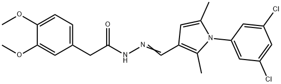 N'-{[1-(3,5-dichlorophenyl)-2,5-dimethyl-1H-pyrrol-3-yl]methylene}-2-(3,4-dimethoxyphenyl)acetohydrazide Structure