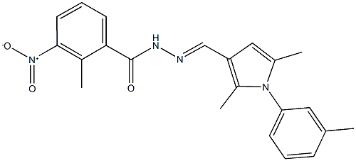 N'-{[2,5-dimethyl-1-(3-methylphenyl)-1H-pyrrol-3-yl]methylene}-3-nitro-2-methylbenzohydrazide Struktur