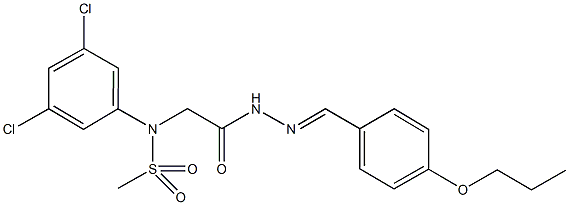 N-(3,5-dichlorophenyl)-N-{2-oxo-2-[2-(4-propoxybenzylidene)hydrazino]ethyl}methanesulfonamide Struktur
