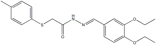 N'-(3,4-diethoxybenzylidene)-2-[(4-methylphenyl)sulfanyl]acetohydrazide,496952-12-6,结构式