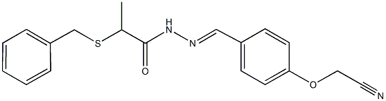2-(benzylsulfanyl)-N'-[4-(cyanomethoxy)benzylidene]propanohydrazide Struktur