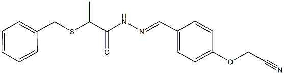 2-(benzylsulfanyl)-N'-[4-(cyanomethoxy)benzylidene]propanohydrazide 化学構造式