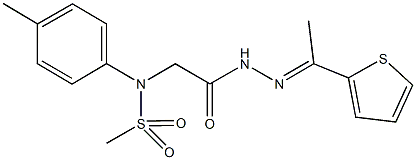 N-(4-methylphenyl)-N-(2-oxo-2-{2-[1-(2-thienyl)ethylidene]hydrazino}ethyl)methanesulfonamide Structure