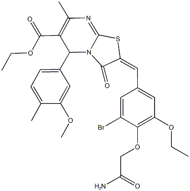 ethyl 2-[4-(2-amino-2-oxoethoxy)-3-bromo-5-ethoxybenzylidene]-5-(3-methoxy-4-methylphenyl)-7-methyl-3-oxo-2,3-dihydro-5H-[1,3]thiazolo[3,2-a]pyrimidine-6-carboxylate|