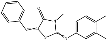 5-benzylidene-2-[(3,4-dimethylphenyl)imino]-3-methyl-1,3-thiazolidin-4-one Structure