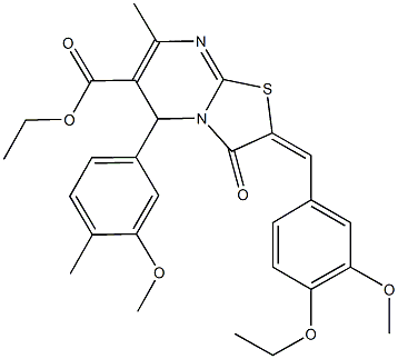 ethyl 2-(4-ethoxy-3-methoxybenzylidene)-5-(3-methoxy-4-methylphenyl)-7-methyl-3-oxo-2,3-dihydro-5H-[1,3]thiazolo[3,2-a]pyrimidine-6-carboxylate|