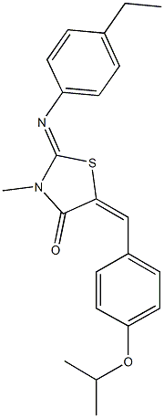 2-[(4-ethylphenyl)imino]-5-(4-isopropoxybenzylidene)-3-methyl-1,3-thiazolidin-4-one Struktur