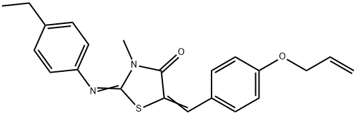 5-[4-(allyloxy)benzylidene]-2-[(4-ethylphenyl)imino]-3-methyl-1,3-thiazolidin-4-one,496953-04-9,结构式