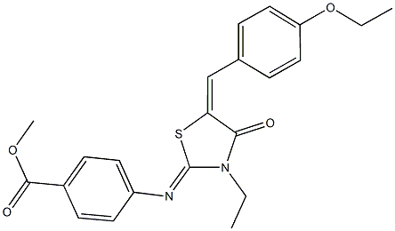 methyl 4-{[5-(4-ethoxybenzylidene)-3-ethyl-4-oxo-1,3-thiazolidin-2-ylidene]amino}benzoate,496958-82-8,结构式