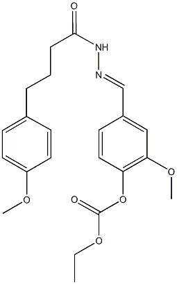 ethyl 2-methoxy-4-{2-[4-(4-methoxyphenyl)butanoyl]carbohydrazonoyl}phenyl carbonate Structure
