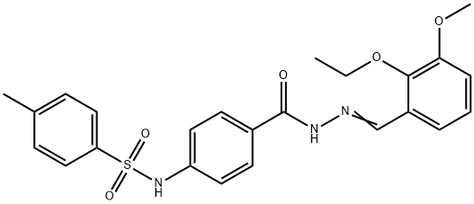 N-(4-{[2-(2-ethoxy-3-methoxybenzylidene)hydrazino]carbonyl}phenyl)-4-methylbenzenesulfonamide 化学構造式