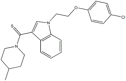 4-chlorophenyl 2-{3-[(4-methyl-1-piperidinyl)carbothioyl]-1H-indol-1-yl}ethyl ether|