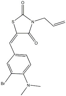 3-allyl-5-[3-bromo-4-(dimethylamino)benzylidene]-1,3-thiazolidine-2,4-dione Struktur