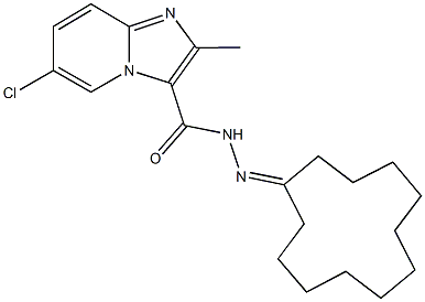 6-chloro-N'-cyclododecylidene-2-methylimidazo[1,2-a]pyridine-3-carbohydrazide,496959-62-7,结构式