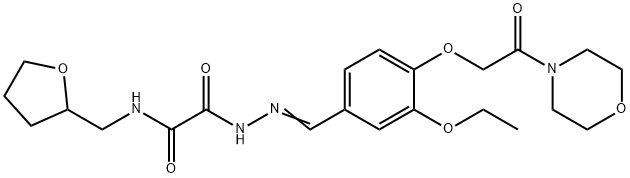 2-(2-{3-ethoxy-4-[2-(4-morpholinyl)-2-oxoethoxy]benzylidene}hydrazino)-2-oxo-N-(tetrahydro-2-furanylmethyl)acetamide,496959-67-2,结构式