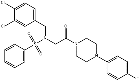 N-(3,4-dichlorobenzyl)-N-{2-[4-(4-fluorophenyl)-1-piperazinyl]-2-oxoethyl}benzenesulfonamide 化学構造式