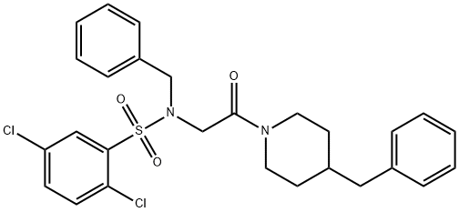 N-benzyl-N-[2-(4-benzyl-1-piperidinyl)-2-oxoethyl]-2,5-dichlorobenzenesulfonamide Structure