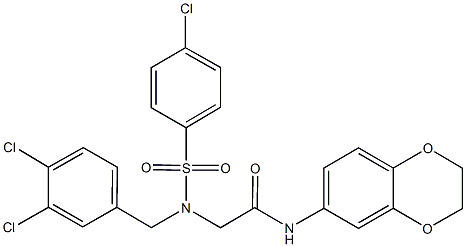 496959-77-4 2-[[(4-chlorophenyl)sulfonyl](3,4-dichlorobenzyl)amino]-N-(2,3-dihydro-1,4-benzodioxin-6-yl)acetamide