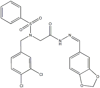 N-{2-[2-(1,3-benzodioxol-5-ylmethylene)hydrazino]-2-oxoethyl}-N-(3,4-dichlorobenzyl)benzenesulfonamide Struktur