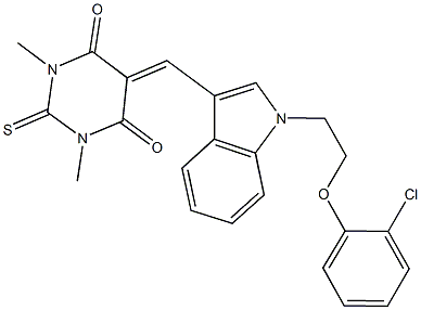 496959-93-4 5-({1-[2-(2-chlorophenoxy)ethyl]-1H-indol-3-yl}methylene)-1,3-dimethyl-2-thioxodihydro-4,6(1H,5H)-pyrimidinedione