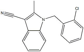 1-(2-chlorobenzyl)-2-methyl-1H-indole-3-carbonitrile 结构式