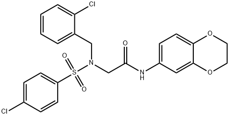 496960-92-0 2-{(2-chlorobenzyl)[(4-chlorophenyl)sulfonyl]amino}-N-(2,3-dihydro-1,4-benzodioxin-6-yl)acetamide