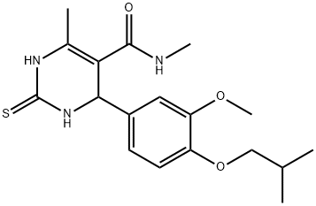 4-(4-isobutoxy-3-methoxyphenyl)-N,6-dimethyl-2-thioxo-1,2,3,4-tetrahydro-5-pyrimidinecarboxamide Struktur