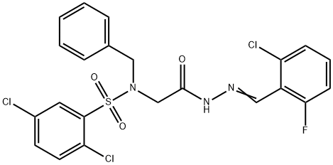 N-benzyl-2,5-dichloro-N-{2-[2-(2-chloro-6-fluorobenzylidene)hydrazino]-2-oxoethyl}benzenesulfonamide Structure