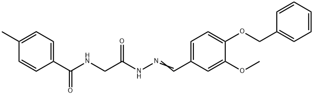 N-(2-{2-[4-(benzyloxy)-3-methoxybenzylidene]hydrazino}-2-oxoethyl)-4-methylbenzamide Structure