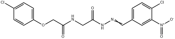 N-[2-(2-{4-chloro-3-nitrobenzylidene}hydrazino)-2-oxoethyl]-2-(4-chlorophenoxy)acetamide Structure