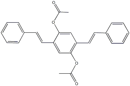 4-(acetyloxy)-2,5-bis(2-phenylvinyl)phenyl acetate Structure