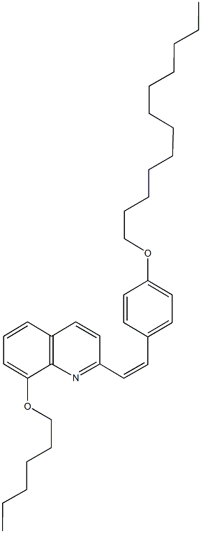 2-{2-[4-(dodecyloxy)phenyl]vinyl}-8-(hexyloxy)quinoline 化学構造式