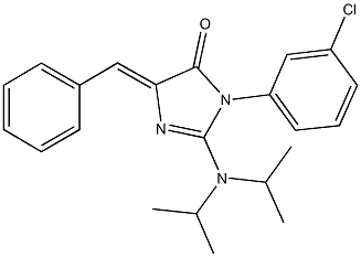 5-benzylidene-3-(3-chlorophenyl)-2-(diisopropylamino)-3,5-dihydro-4H-imidazol-4-one,496965-42-5,结构式