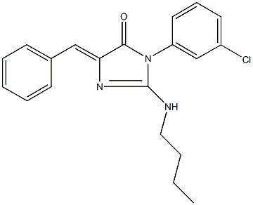 5-benzylidene-2-(butylamino)-3-(3-chlorophenyl)-3,5-dihydro-4H-imidazol-4-one Structure