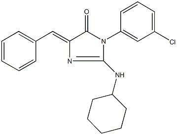 5-benzylidene-3-(3-chlorophenyl)-2-(cyclohexylamino)-3,5-dihydro-4H-imidazol-4-one Structure