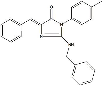 2-(benzylamino)-5-benzylidene-3-(4-methylphenyl)-3,5-dihydro-4H-imidazol-4-one Structure