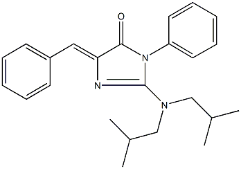 5-benzylidene-2-(diisobutylamino)-3-phenyl-3,5-dihydro-4H-imidazol-4-one,496965-62-9,结构式