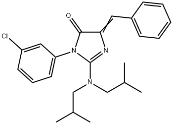 5-benzylidene-3-(3-chlorophenyl)-2-(diisobutylamino)-3,5-dihydro-4H-imidazol-4-one Structure